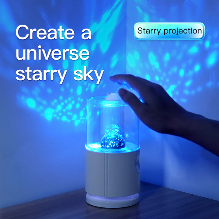 🌙💧 Smart Rotary Projection Humidifier | Mini Aroma Mist Diffuser ✨🌿