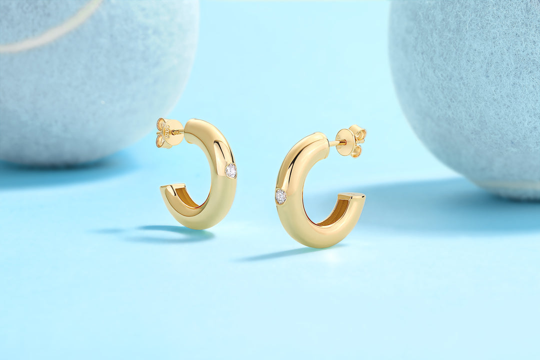 Luxury Minimalist Moissanite Earrings – Gold-Plated S925 Silver (0.1 Carat)