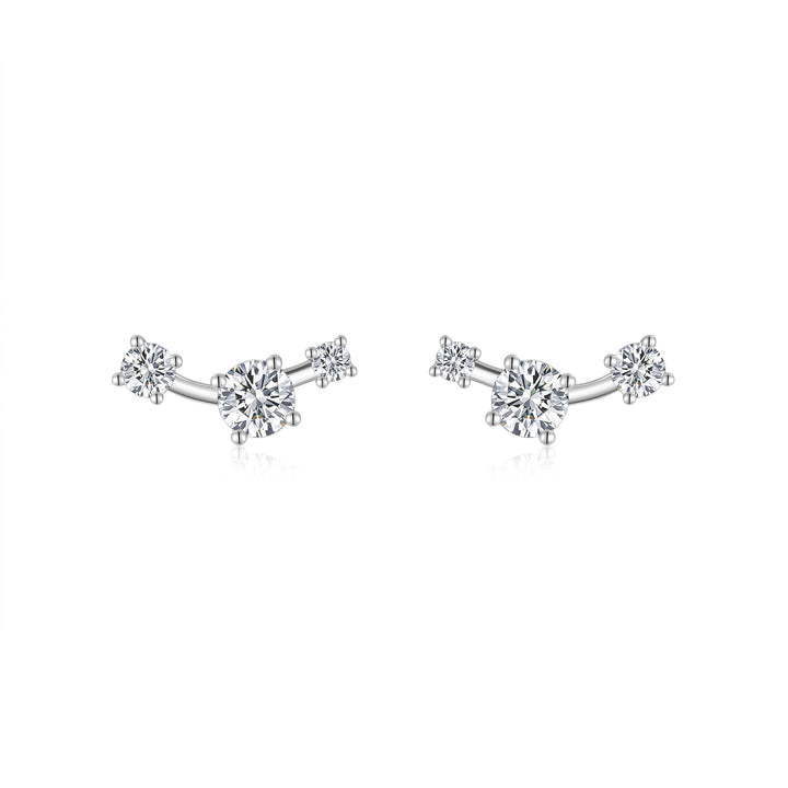 Minimalist Platinum-Plated Morganite Stud Earrings – S925 Silver