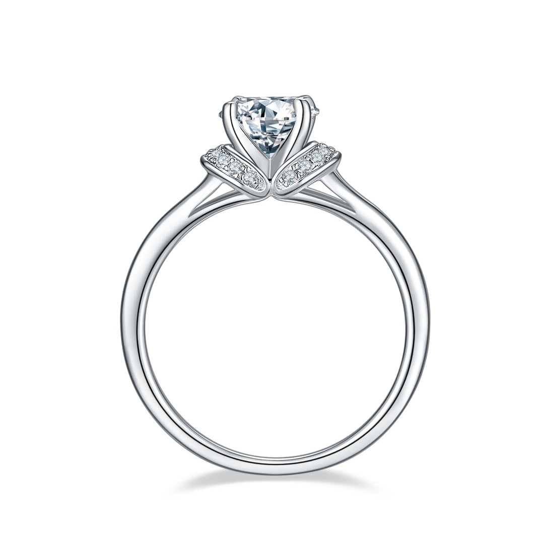 💍 1-Carat Moissanite Minimalist Ring – Platinum-Plated S925 Silver (2g, Sizes 5–9) 💍