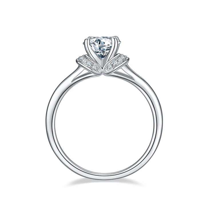 💍 1-Carat Moissanite Minimalist Ring – Platinum-Plated S925 Silver (2g, Sizes 5–9) 💍