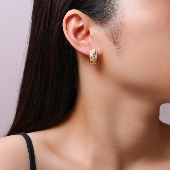 Minimalist Moissanite Stud Earrings – Gold-Plated S925 Silver