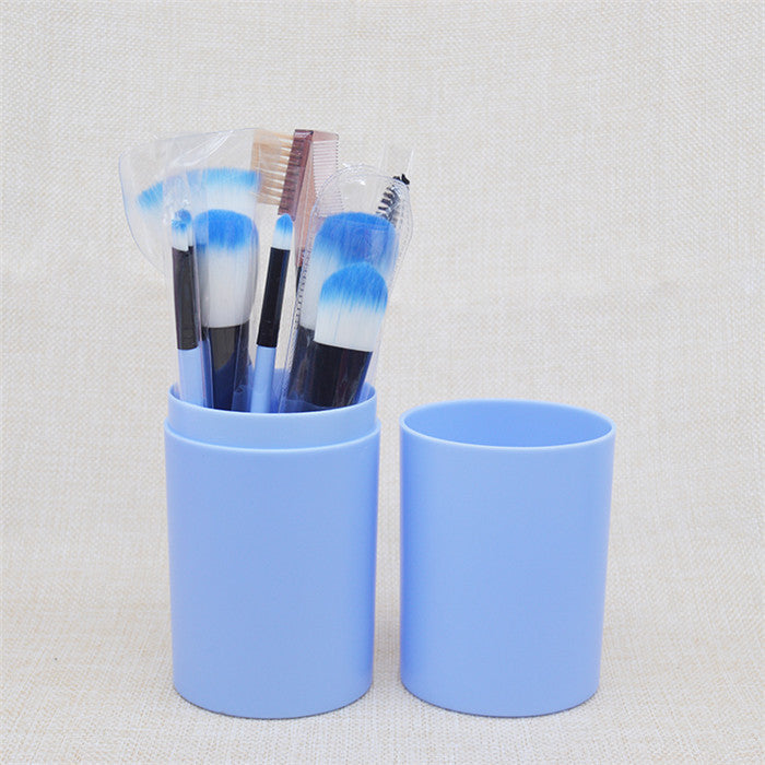 ✨ 12-Piece Cosmetic Brush Set — Cartridge Barrel Beauty Tools Kit 💄