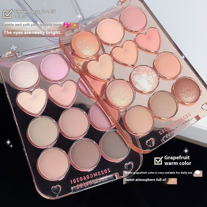 ✨ SWEET MINT 12-Color Heart Eyeshadow Palette – Cute INS Beginner Makeup Set ✨