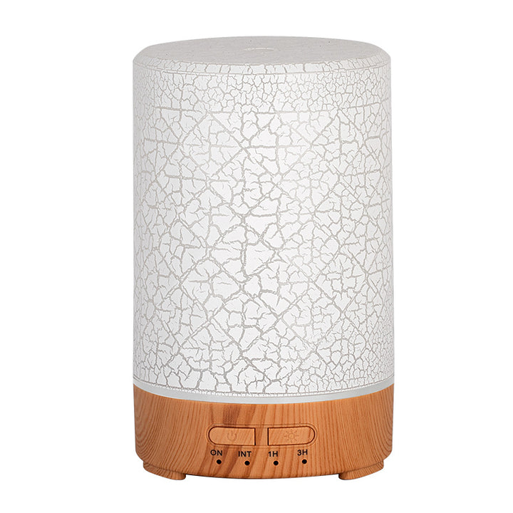🌳💧 Crack Design USB Humidifier | Wood Grain Aroma Diffuser with 7-Color Light ✨