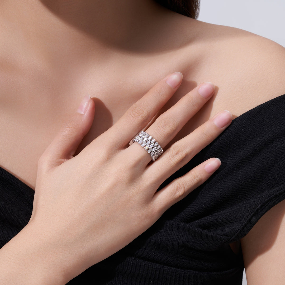 💍 Moissanite Minimalist Ring – Platinum-Plated S925 Silver (4g, Sizes 5–9) 💍