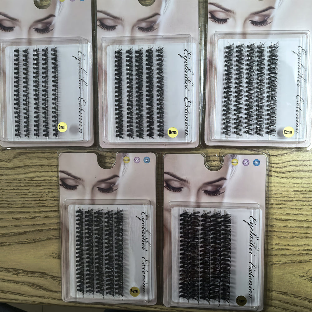 👁️✨ 5 Rows of 40D Cluster Segmented Lashes – DIY Lash Extension Set