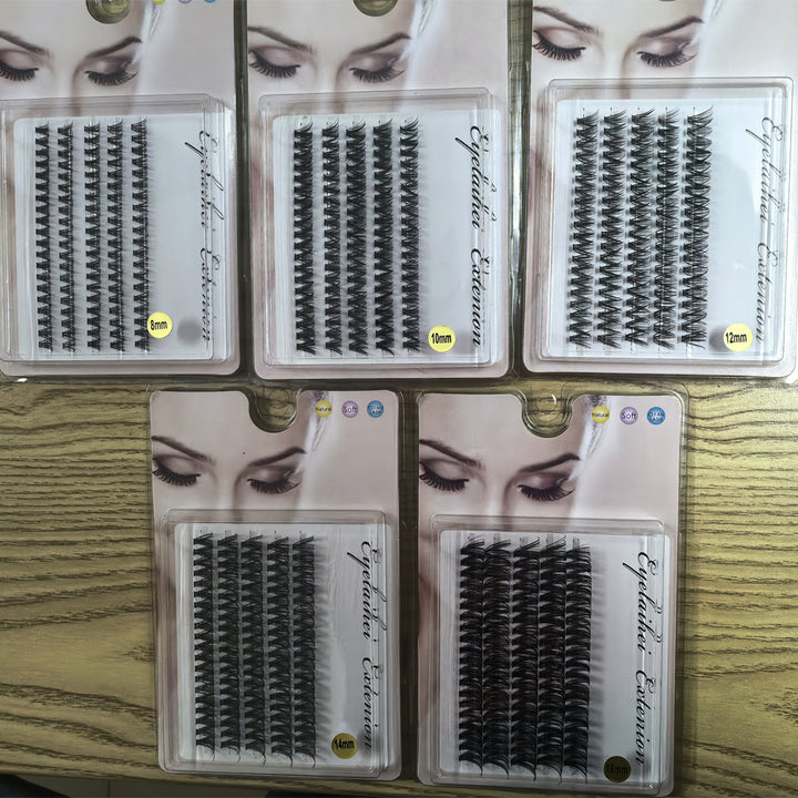 👁️✨ 5 Rows of 40D Cluster Segmented Lashes – DIY Lash Extension Set