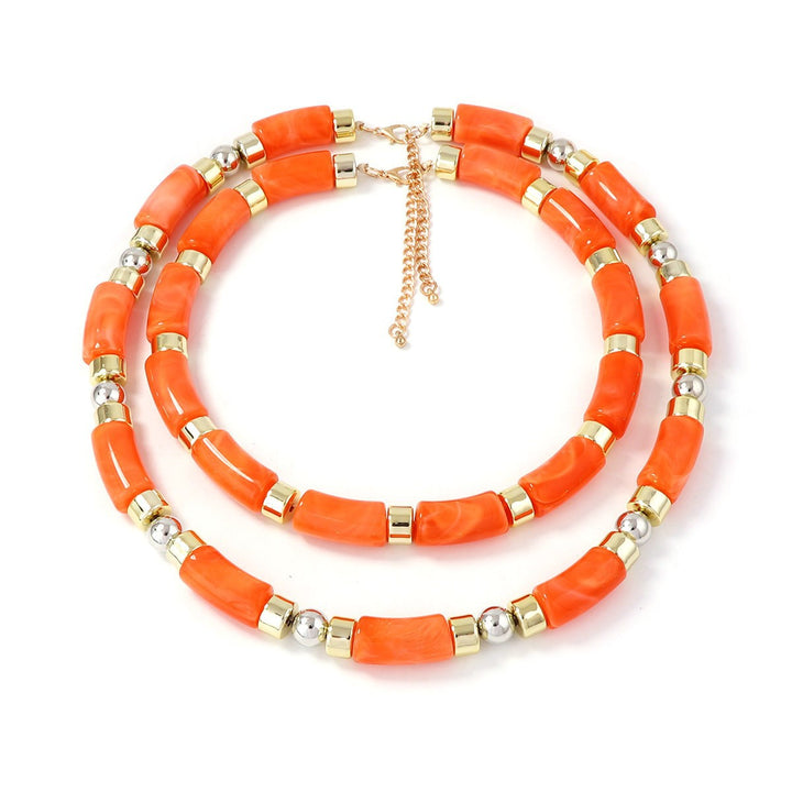 Women’s Retro Double-Layer Bamboo Beaded Necklace – Fashionable Layering Jewelry