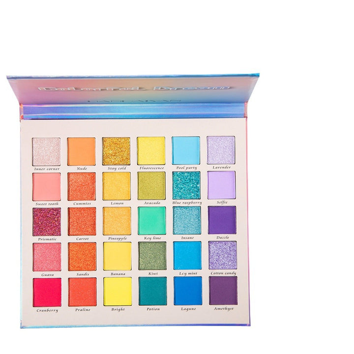 🌈 30-Color Shimmer Matte Glitter Eyeshadow Palette – Dreamy Rainbow Makeup Set ✨