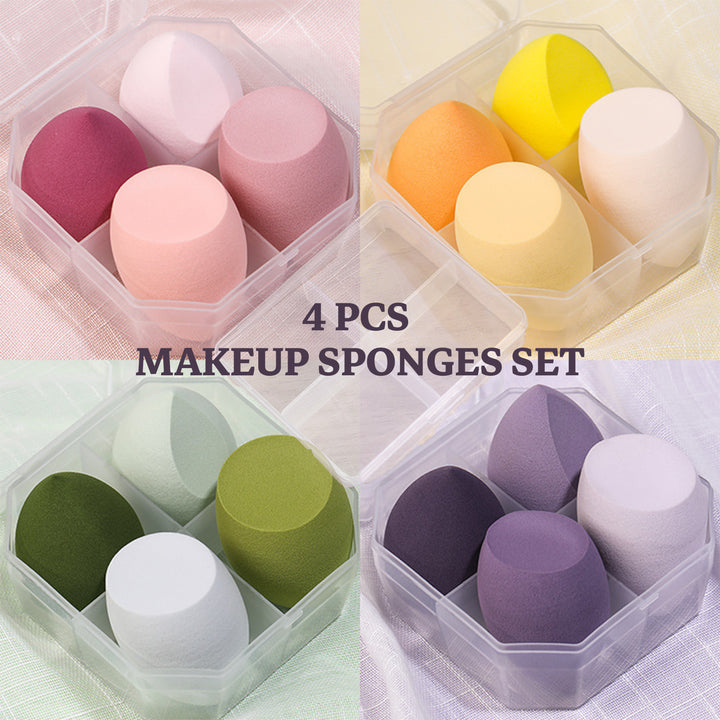 🥚💄 Beauty Egg Set (4PCS) – Seamless Makeup Sponge with Storage Box | Hygienic & Flawless Blend