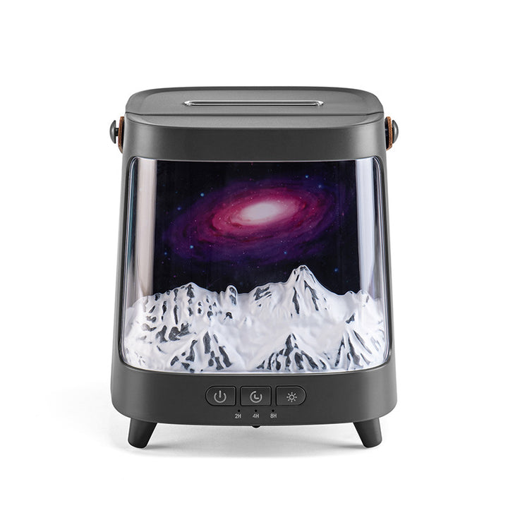🌌🔥 3D Starry Sky Flame Aromatherapy Humidifier | Desktop Galaxy Atmosphere Mist Diffuser