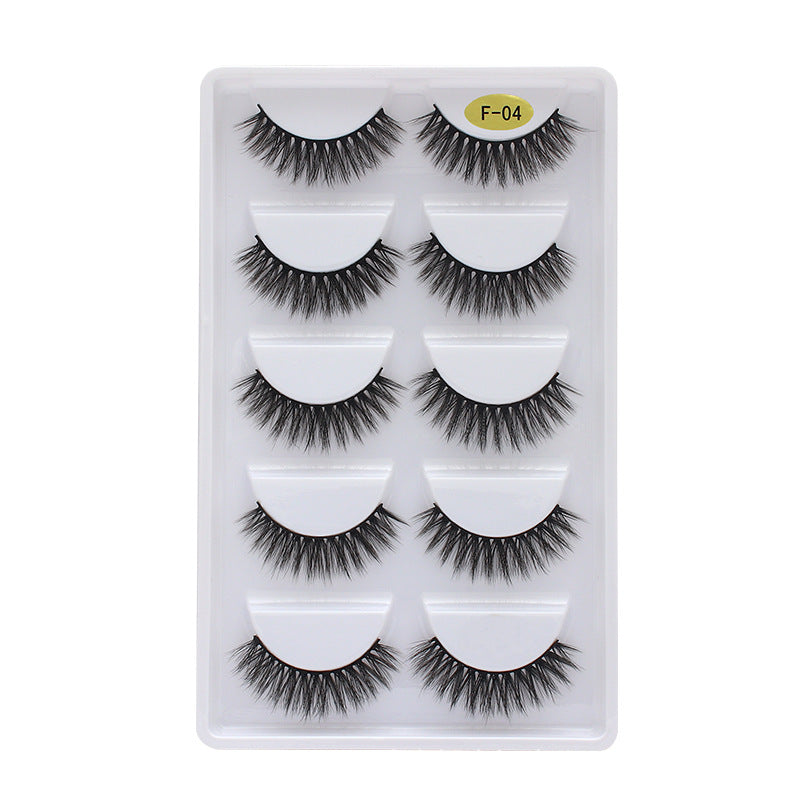 👁️✨ 3D Multi-Layer Thick False Eyelashes – 5 Pairs Stereoscopic Lash Set