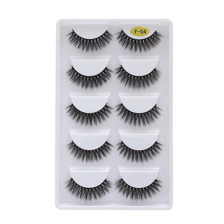 👁️✨ 3D Multi-Layer Thick False Eyelashes – 5 Pairs Stereoscopic Lash Set