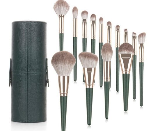 ☁️✨ 14-Piece Green Cloud Makeup Brush Set — Super Soft Collection 💄