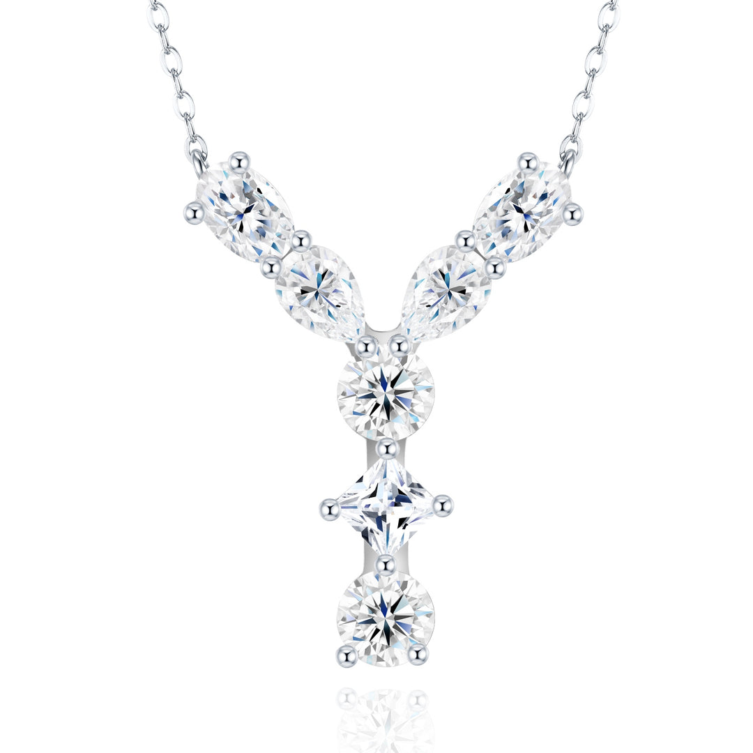 💎 Bubble Letter Y Pendant Necklace – Platinum & Gold-Plated S925 Silver with Moissanite (4.7g) 💎