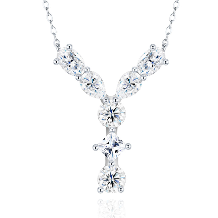 💎 Bubble Letter Y Pendant Necklace – Platinum & Gold-Plated S925 Silver with Moissanite (4.7g) 💎
