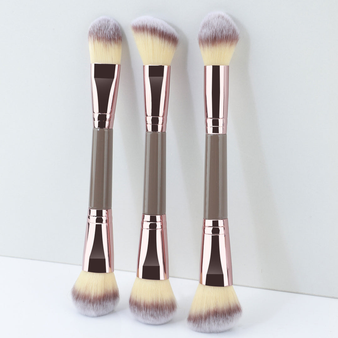 ✨ 3-Piece Double-Ended Makeup Brush Set — Soft Foundation & Shading Tools 💄