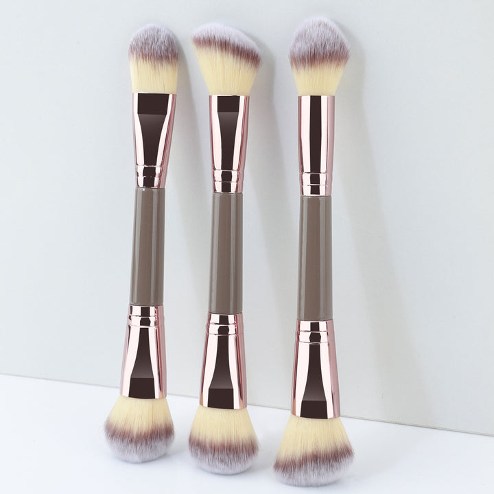 ✨ 3-Piece Double-Ended Makeup Brush Set — Soft Foundation & Shading Tools 💄