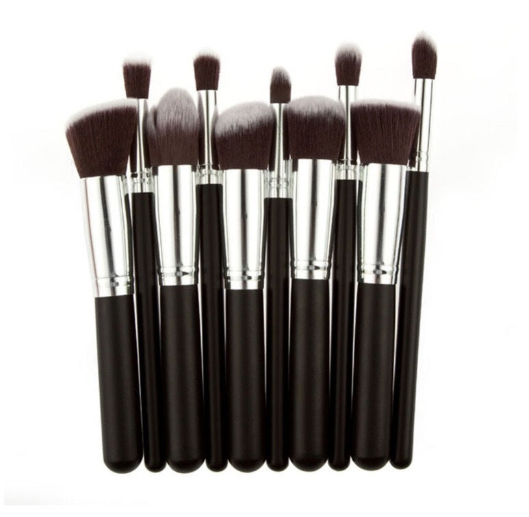 ✨ Black Bing Portable 10-Piece Makeup Brush Set — Beauty Tools Kit 💄
