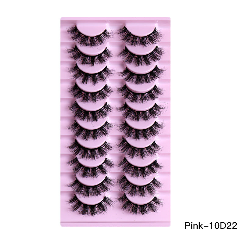 👁️✨ 10 Pairs Natural Thick Curly Eyelashes – Soft Volume False Lashes Set