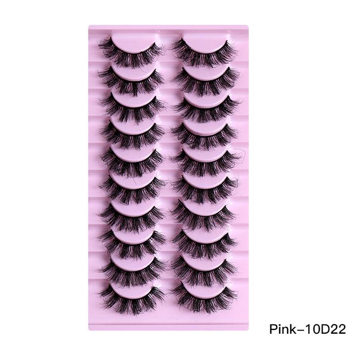 👁️✨ 10 Pairs Natural Thick Curly Eyelashes – Soft Volume False Lashes Set