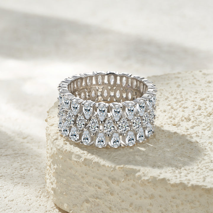 💍 Moissanite Minimalist Ring – Platinum-Plated S925 Silver (4g, Sizes 5–9) 💍