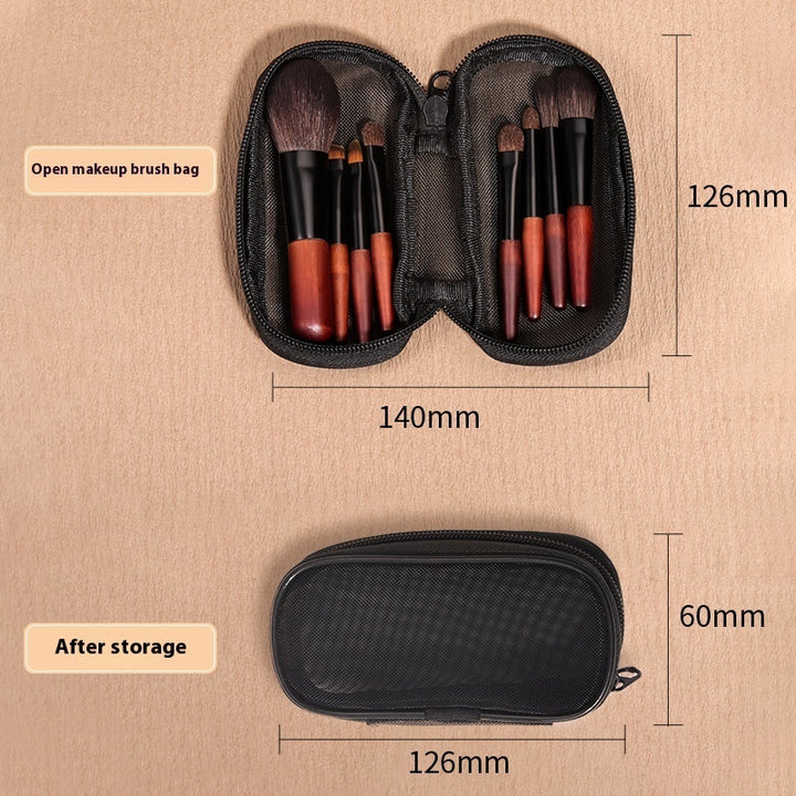 ✨ Portable Travel Mini Makeup Brush Set — Animal Hair Blend 💄🐾