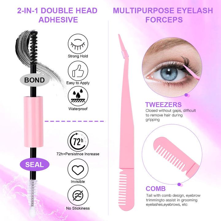 👁️✨ 12 Rows of 150 Segmented Cluster Lashes – Individual False Eyelash Extensions