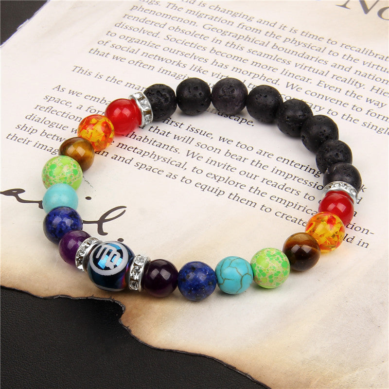 Seven Chakra Meditation Bracelet – Zodiac Constellation Unisex Crystal Jewelry