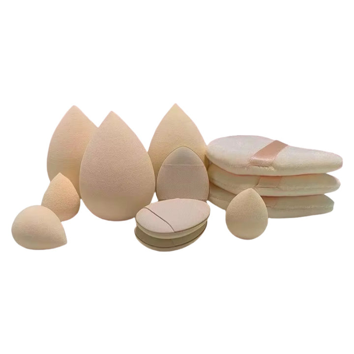 💄✨ Solid Color Cosmetic Egg | 12-Piece Mini Thumb Puff Set
