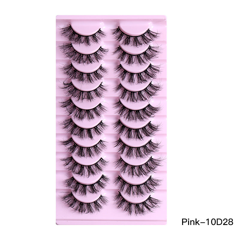 👁️✨ 10 Pairs Natural Thick Curly Eyelashes – Soft Volume False Lashes Set