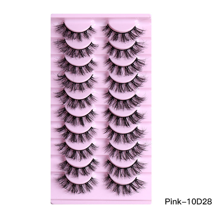 👁️✨ 10 Pairs Natural Thick Curly Eyelashes – Soft Volume False Lashes Set
