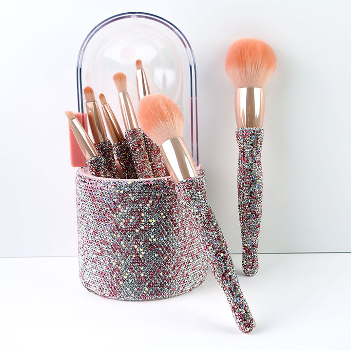 ✨ High-End 8-Piece Diamond-Encrusted Makeup Brush Set 💎💄