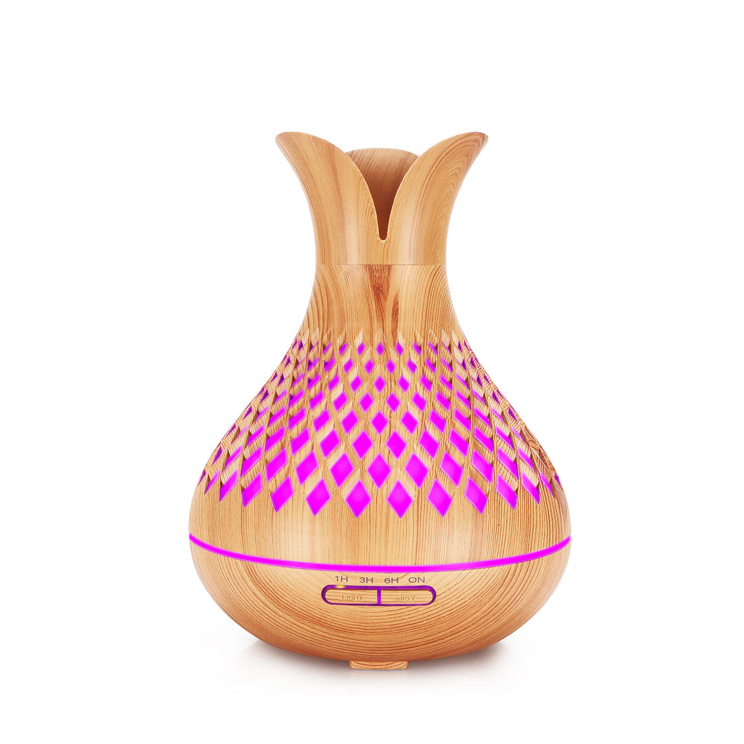 ✨ Syble Dark & Light Wood Grain 500ml Humidifier – Household Aroma Diffuser (AC Powered)
