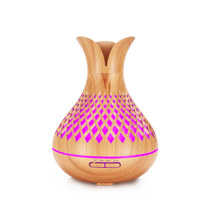 ✨ Syble Dark & Light Wood Grain 500ml Humidifier – Household Aroma Diffuser (AC Powered)