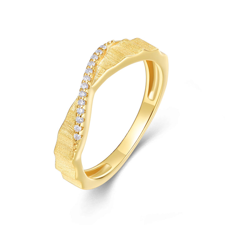 💍 Engraved Minimalist Moissanite Ring – Gold-Plated S925 Silver (2.5g, Sizes 5–9) 💍