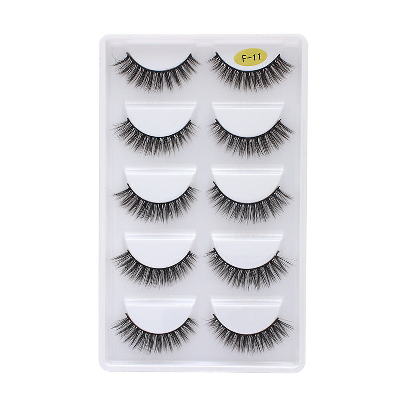 👁️✨ 3D Multi-Layer Thick False Eyelashes – 5 Pairs Stereoscopic Lash Set