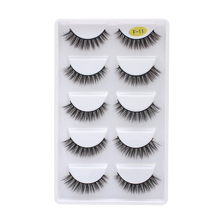 👁️✨ 3D Multi-Layer Thick False Eyelashes – 5 Pairs Stereoscopic Lash Set