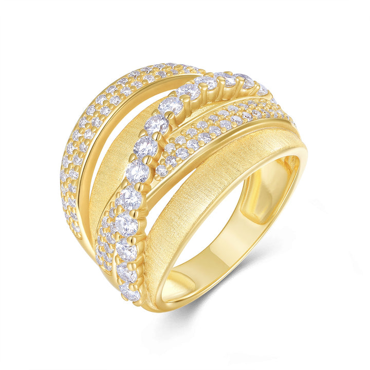 💍 Engraved Moissanite Ring – Gold-Plated S925 Silver Minimalist Luxury (Sizes 5–9) 💍