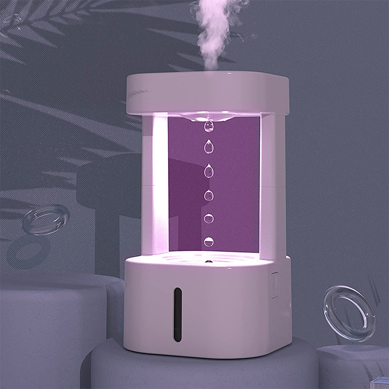 💧✨ Anti-Gravity Water Drop Humidifier | 580ML USB Mist & Ambient Light 🌙