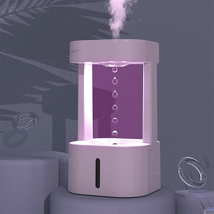 💧✨ Anti-Gravity Water Drop Humidifier | 580ML USB Mist & Ambient Light 🌙