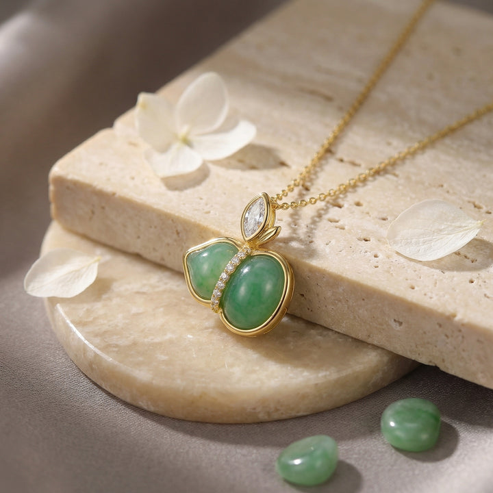 ✨ 925 Sterling Silver Jadeite Hulu Necklace