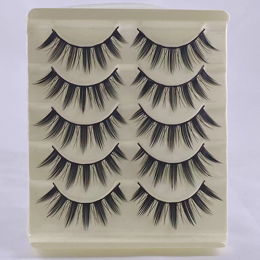 👁️✨ Stage Demon False Eyelashes – Dramatic Upper Lash Set (5 Pairs)