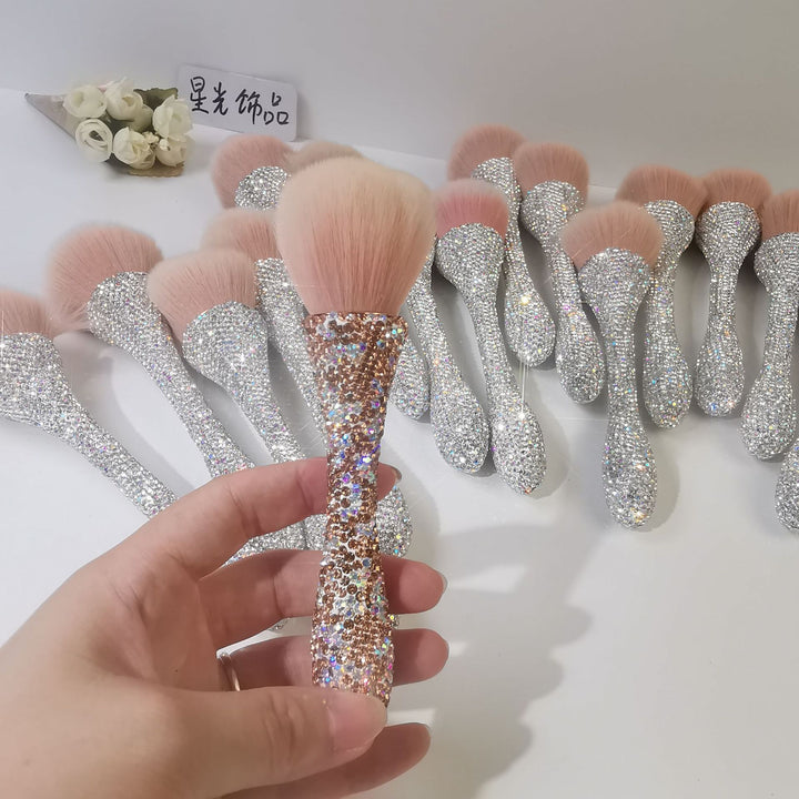 ✨ Diamond-Encrusted Mini Small Waist Makeup Brush — Single Beauty Tool 💄💎