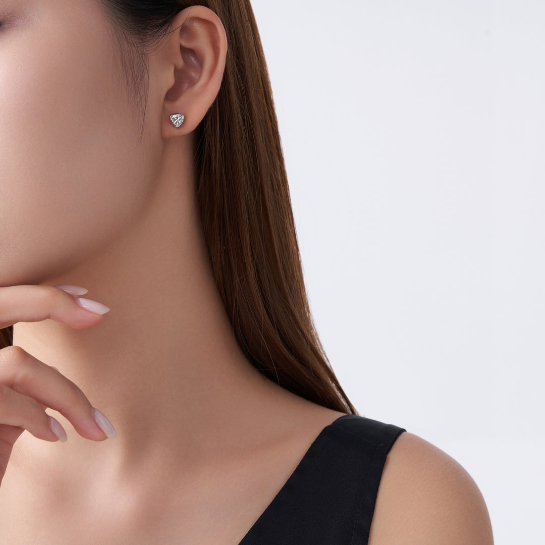 Luxury Minimalist Triangle Moissanite Stud Earrings