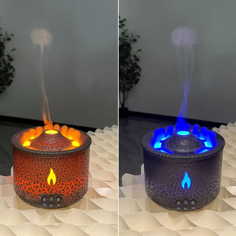 🔥🌋 Jellyfish Fire Volcano Humidifier | Portable Flame Aroma Diffuser ✨