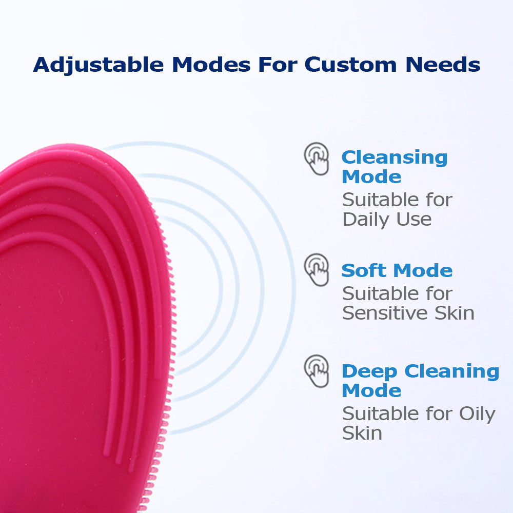 💖🧼 Electric Silicone Cleansing Instrument | Ultrasonic Facial Massage & Deep Cleaning Device