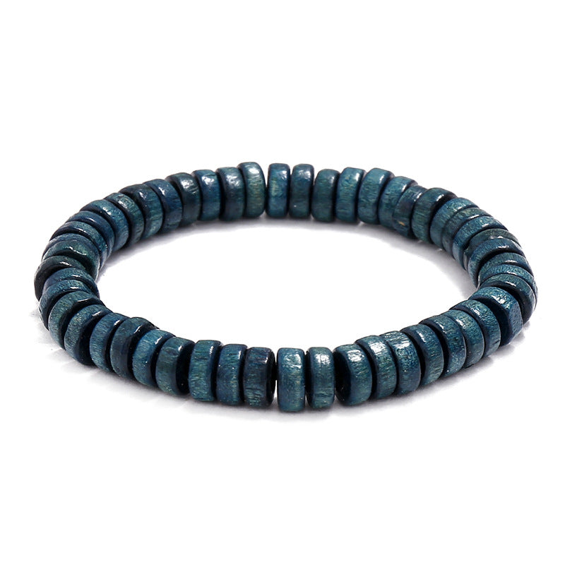 Unisex Wooden Bead Bracelet – Geometric Design