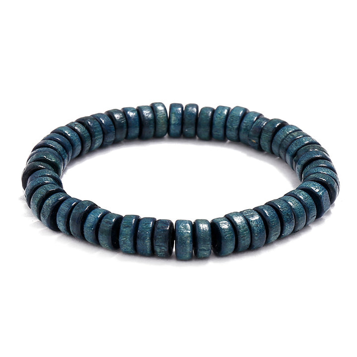 Unisex Wooden Bead Bracelet – Geometric Design